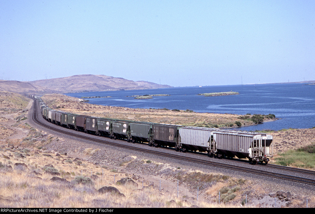 EMDX 9023 heads east in the afternoon